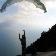 Flying a kite in Lake Atitlán (photo: Victoria Stone)
