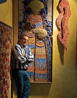 The artist with some of his recent creations