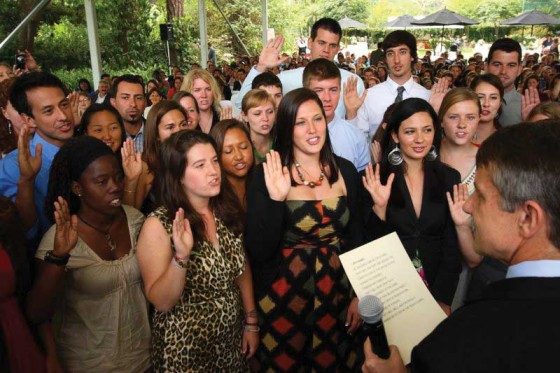 50 new Peace Corps volunteers were sworn in as part of the anniversary celebration