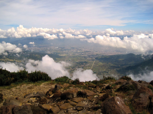 View of Quetzaltenango from the summit of Volcán Santa María (photo  by Kristen Moser)